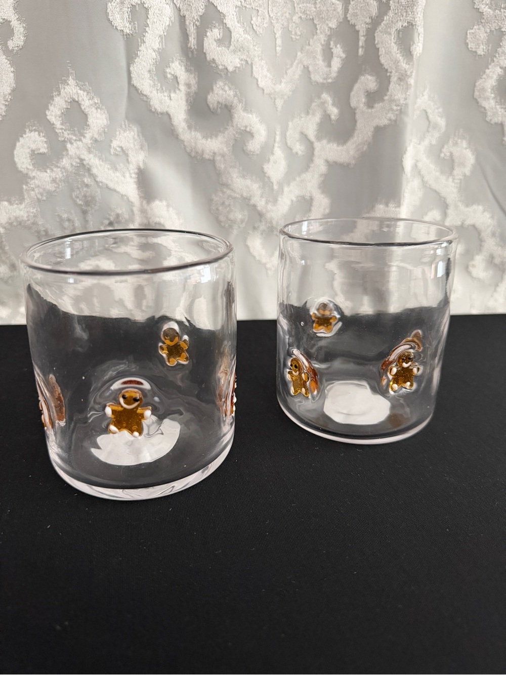 Clear Glass Tumblers with Gold Gingerbread Accent - Set of 2 from  Target NWT